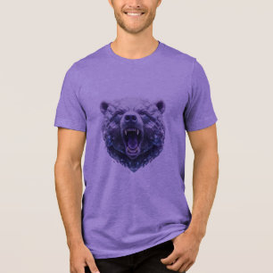 Cabeça de Urso Cristal - Camisa de Arte Digital 3D