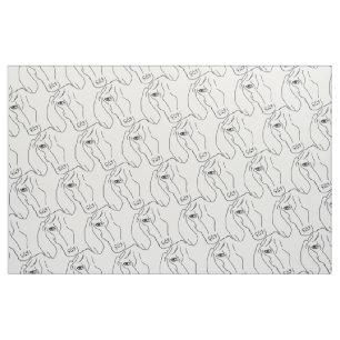 Cabeça do Dachshund, tecido do desenho da arte