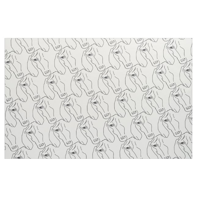 Cabeça do Dachshund, tecido do desenho da arte (Fat Quarter)