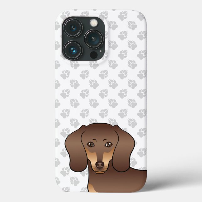 Cabeça e patas de cachorro Dachshund marrom e bege (Verso)