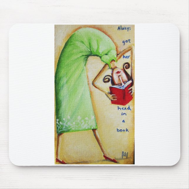 Cabeça em um livro Mousepad (Frente)