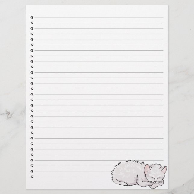 Cabeça Letterhead com Gatinho de dormir (Frente)