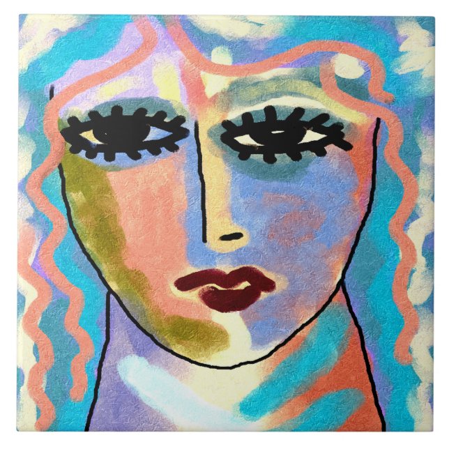 Cabeça na pintura digital Abstrato das nuvens (Frente)