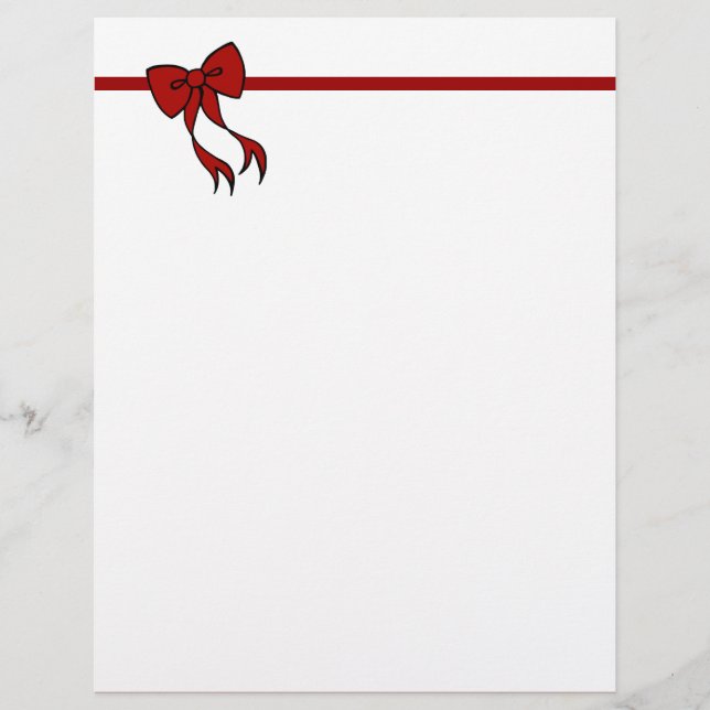 Cabeçalho de Carta com Laço de Natal (Frente)