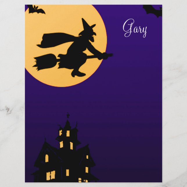 Cabeçalho de Carta de Halloween de Gary (Frente)