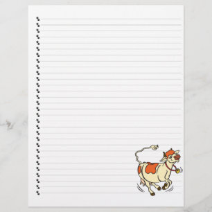 Cabeçalho de Carta de Vaca de Desenho Animado Dive