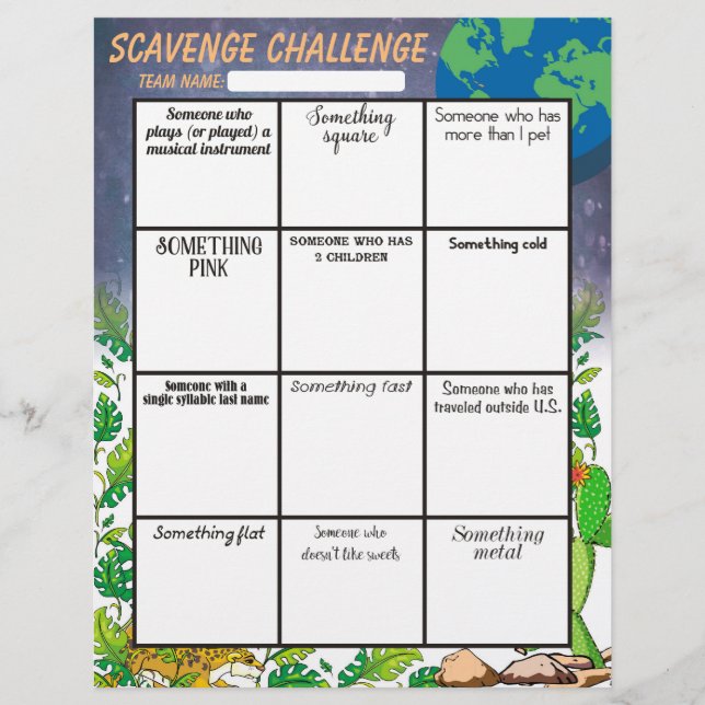 Cabeçalho do conselho de caça ao tesouro de escrit (Frente)