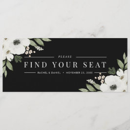 Cabeçalho do Gráfico Botânico Floral Preto Moderno