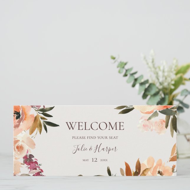 Cabeçalho do Gráfico Floral Beige Inativo (Em pé/Frente)