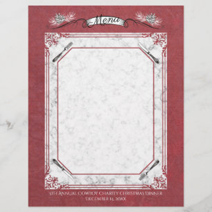 Cabeçalho do menu do feriado do Natal do pinho da