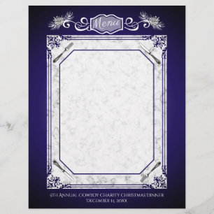 Cabeçalho do menu do feriado do Natal do pinho da