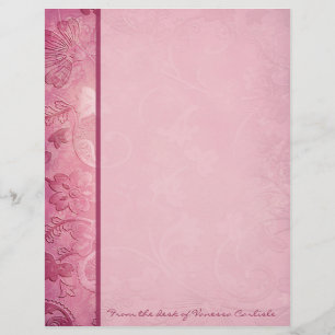 Cabeçalho personalizado Paisley floral cor-de-ros