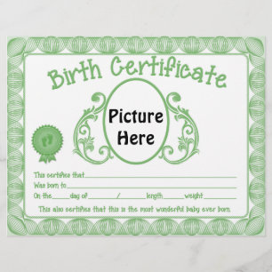 Cabeçalho unisex da certidão de nascimento do be