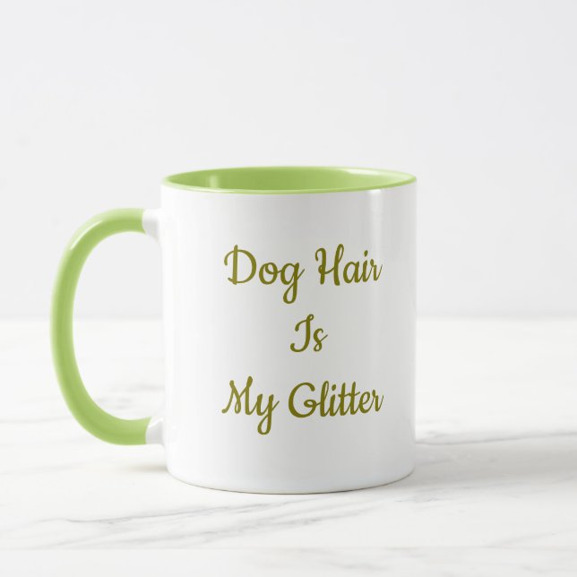 Cabelo de Cachorro é Meu Purpurina - Caneca de Caf (Esquerda)