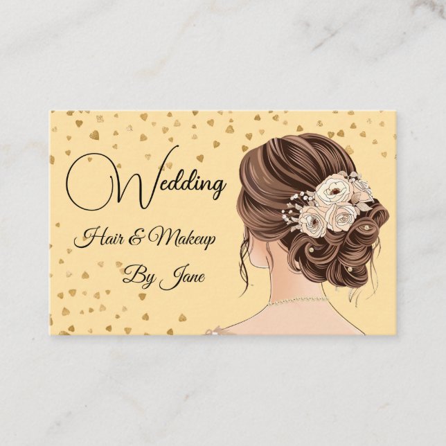 Cabelo de Casamento e Cartão de visita de Makeup (Frente)