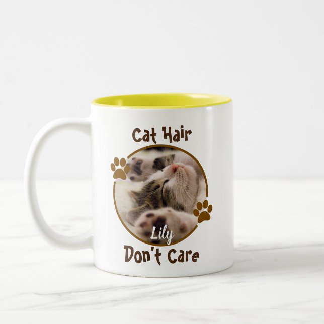 Cabelo de gato não se importa com caneca personali (Esquerda)