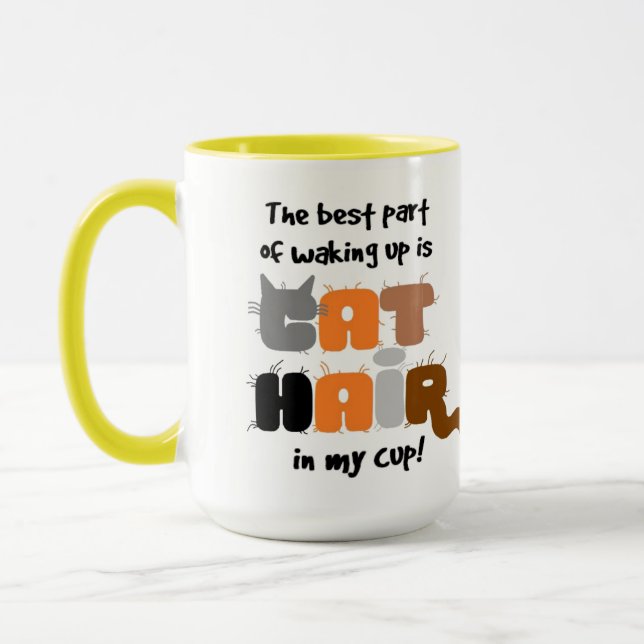 Cabelo de Gato no Meu Copo Caneca Humorística para (Esquerda)