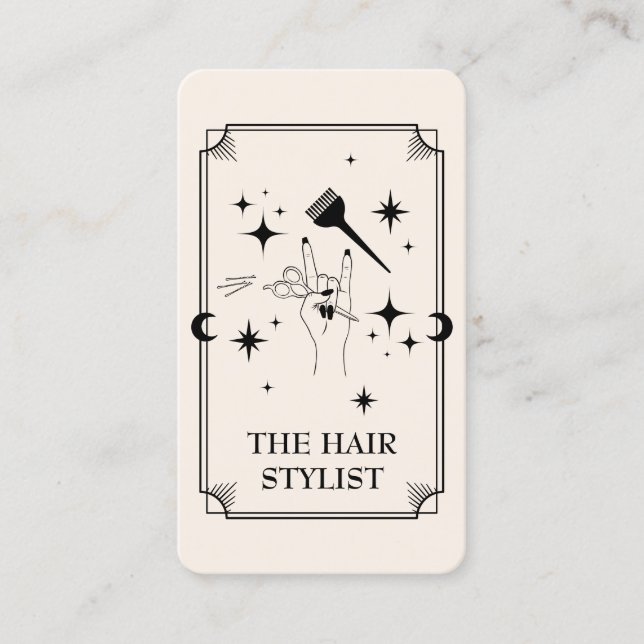 Cabelo de Placa Tarot Stylist Celestial Cartão de  (Frente)