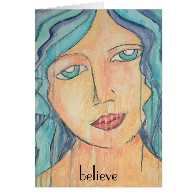 Cabelo do azul do cartão da arte (Frente)