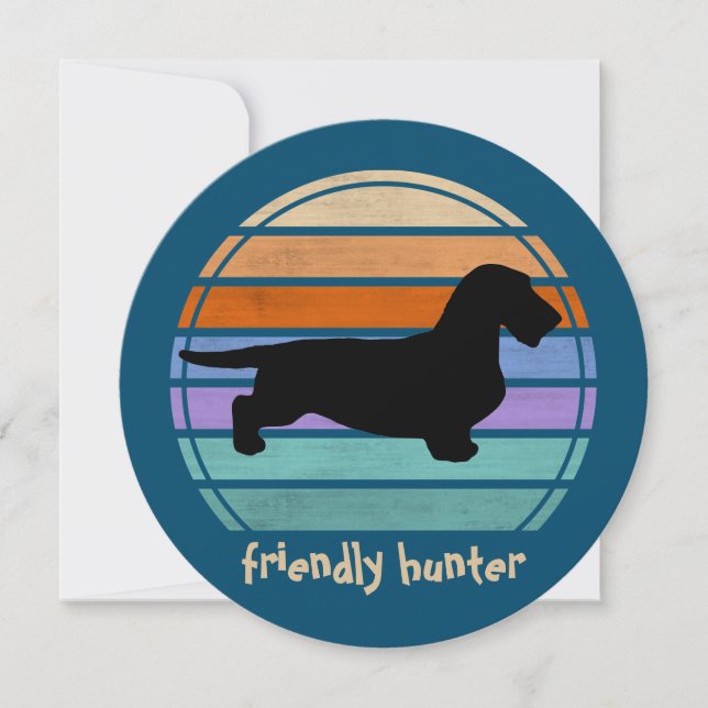 Cabelo grosso Dachshund - Silhouette 1 (Frente)