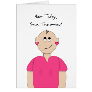 Cabelo hoje, cartão ido do Amanhã-Cancer