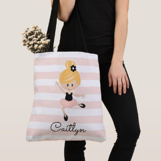 Cabelo loiro cor-de-rosa Ballerina Tote Bag