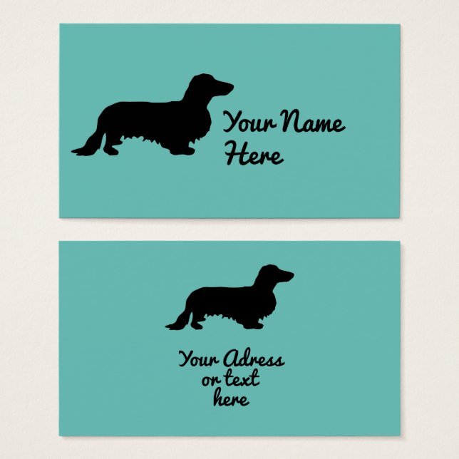 Cabelo Longo Dachshund - Silhouette 1 (Frente & Verso)