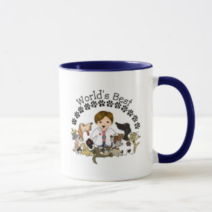 Cabelo masculino de Brown da melhor caneca