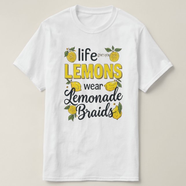 Cabelos Pretos com Tranças de Limonada Camiseta Gr (Frente do Design)