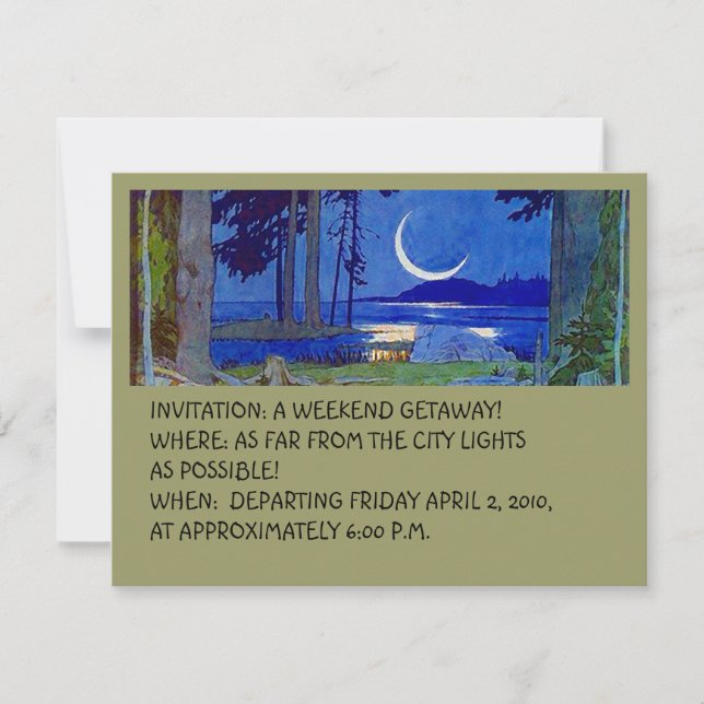 CABIN COTTAGE GETAWAY CONVITE EZ PARA PERSONALIZAR (Frente)