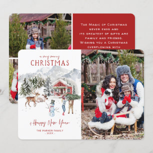 Cabina de Aquarela  Cartão com fotos de Natal