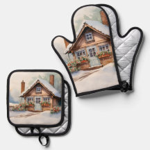 Cabina de Natal em paisagem de neve