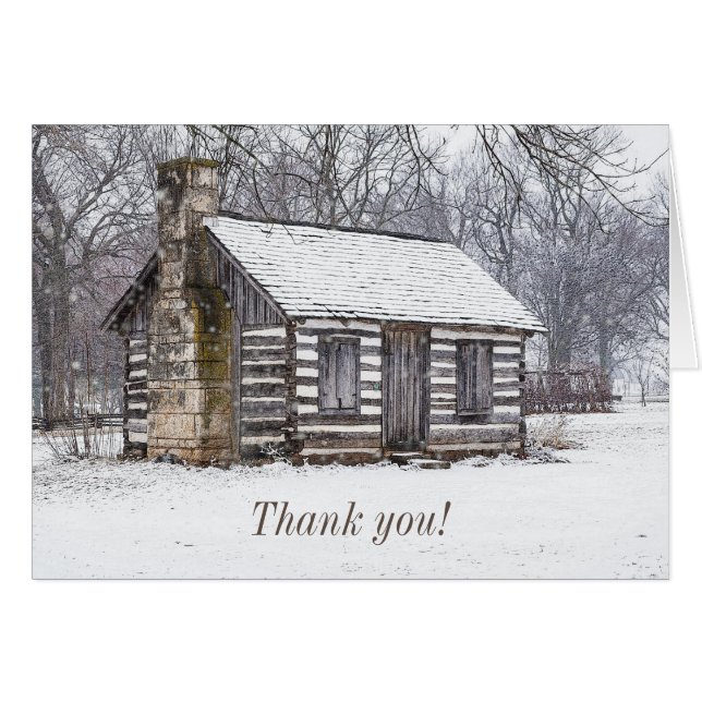 Cabina No Cartões de agradecimentos De Neve (Frente horizontal)
