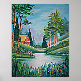 Cabina pelo Poster de pintura a óleo de fluxo