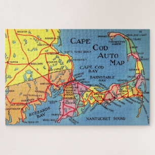 Cabo Cod Auto Map 20x30 Quebra-cabeça