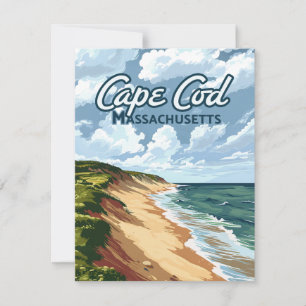 Cabo Cod Beach Seashore Massachusetts Blue Card