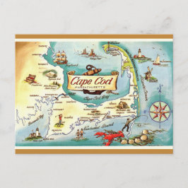 Cabo Cod MA Cartão Postal Retrô