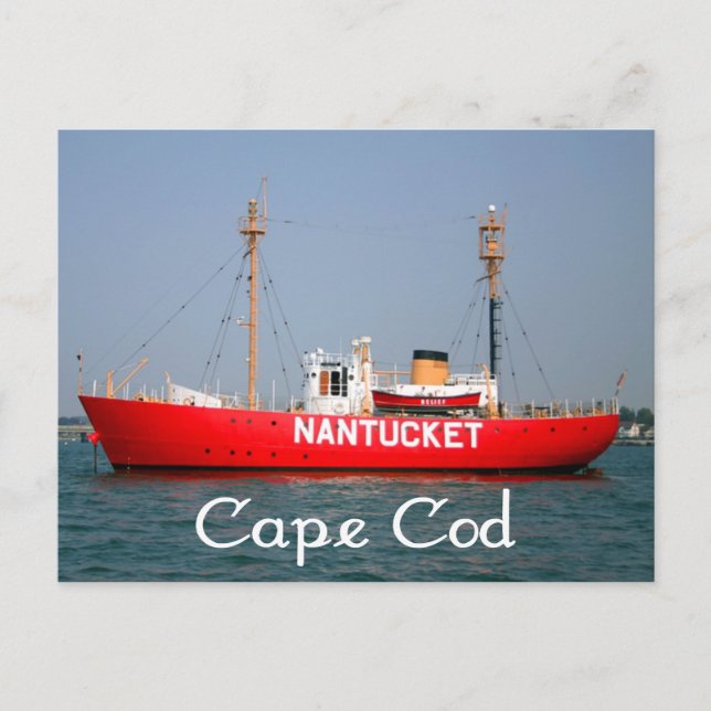 Cabo Cod Nantucket, cartão postal de Massachusetts (Frente)