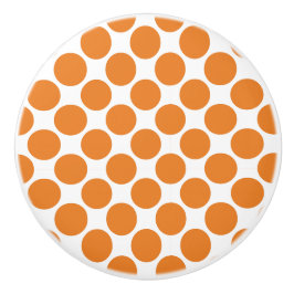 Cabo de Cerâmica com bolinhas laranja e branco