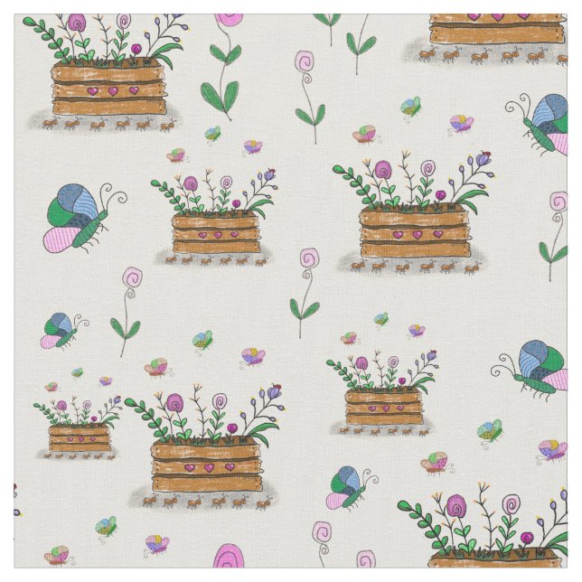 Cabos de Primavera Whimsical de Tecido de Flores (Detalhe)