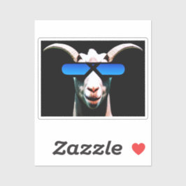 Cabra com adesivo de óculos solares