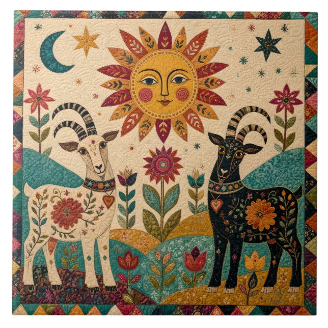 Cabras Caprichosas Arte Folclórica  (Frente)