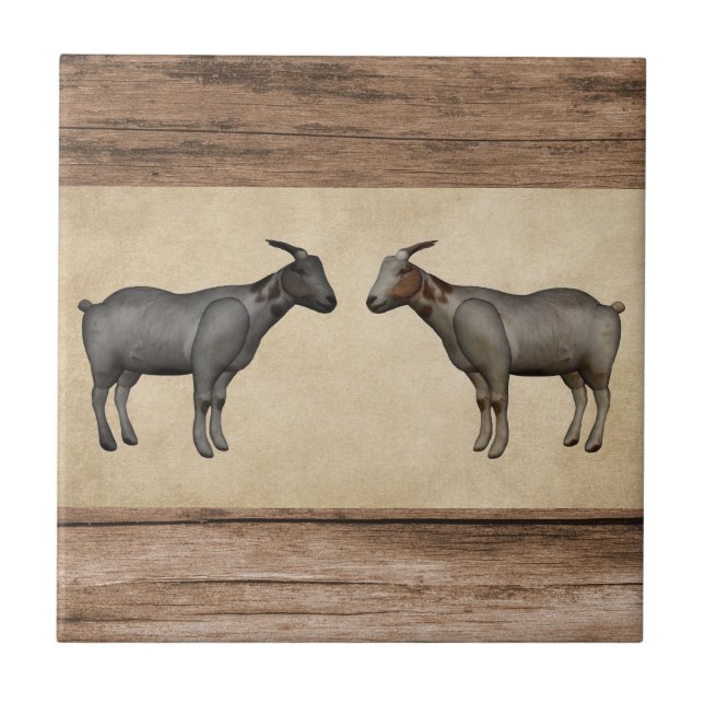 Cabras russas e Azulejo cerâmico de madeira (Frente)