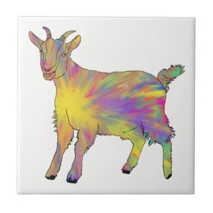Cabrito Colorido Fofo Pintura de Arte de Animal de