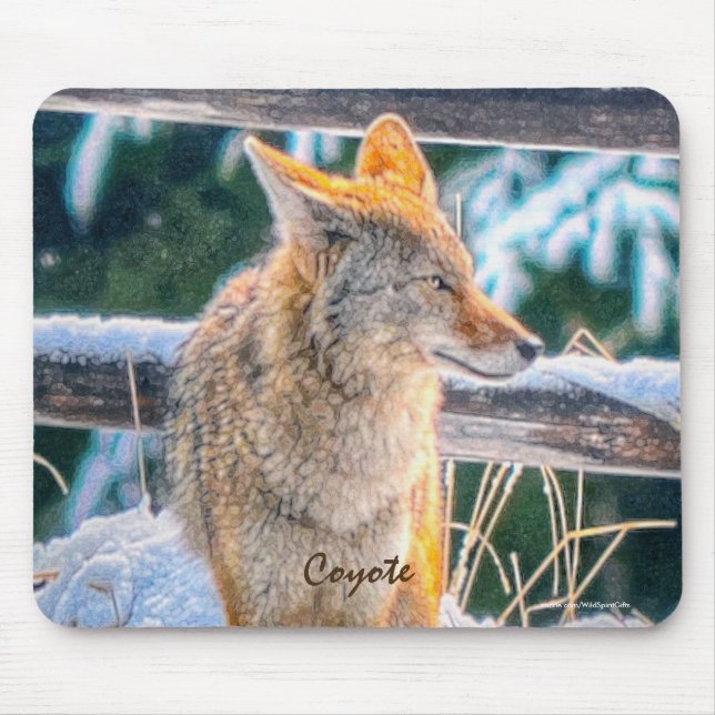 Caça a Coyote na Neve #Gift Mousepad (Frente)