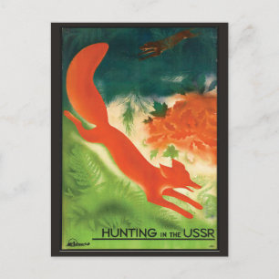 Caça à raposa com cartão postal URSS Rússia vi