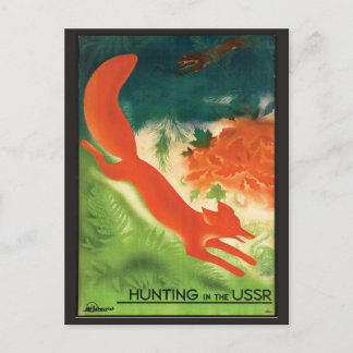 Caça à raposa com cartão postal URSS Rússia viagen