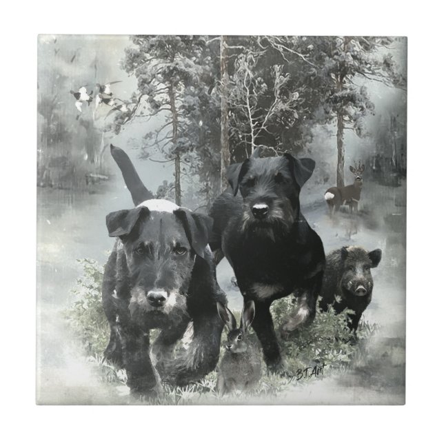 Caça Alemã Terrier, O Jagdterrier, Arte (Frente)