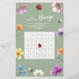 Caça ao Bingo de Convidados Wildflower Lovebug
