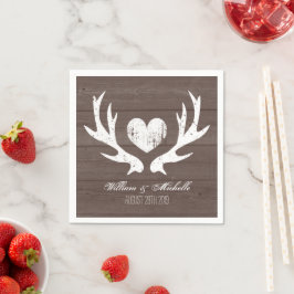 Caça aos guardanapos de casamento de veados-chic-n